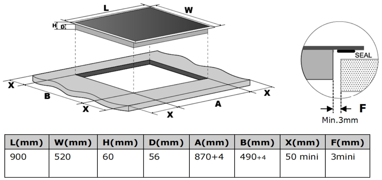 Carysil Built- In Induction Hob 90CM