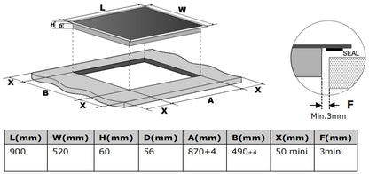 Carysil Built- In Induction Hob 90CM