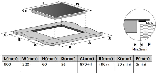 Carysil Built- In Induction Hob 90CM