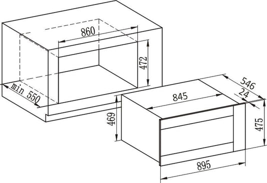 Carysil Built-In Black Oven 90cm
