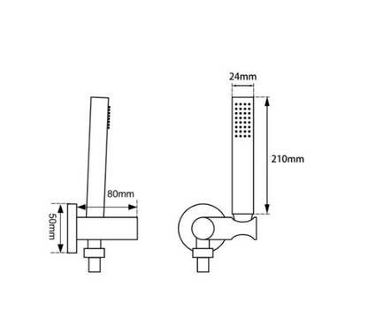Brushed Copper Shower Rail with Handheld Shower
