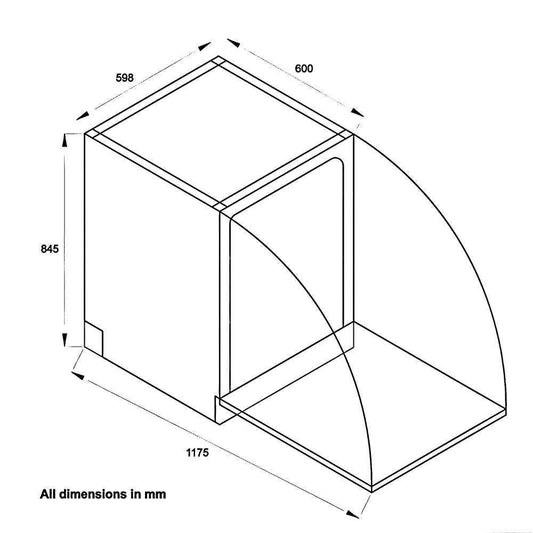 600mm Dilusso Stainless Steel Knob/Press Controls Freestanding 12 Place Settings Dishwasher