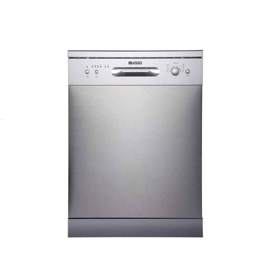 600mm Dilusso Stainless Steel Knob/Press Controls Freestanding 12 Place Settings Dishwasher