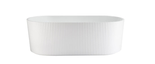 1700x800x580mm Berri Freestanding Fluted Matte White