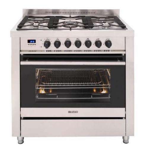 900mm Freestanding Dual Fuel Cooker with 5 Sabaf Gas Burners (Ctr Wok burner)
