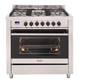 900mm Freestanding Dual Fuel Cooker with 5 Sabaf Gas Burners (Ctr Wok burner)