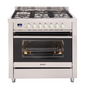 900mm Freestanding Dual Fuel Cooker with 5 Sabaf Burners (Side Wok burner)