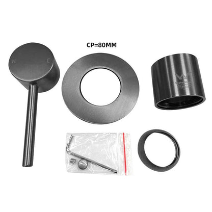 LUCID PIN Gunmetal Wall Mixer With 65MM coaver plate Trim Kit Only (match CLPM)