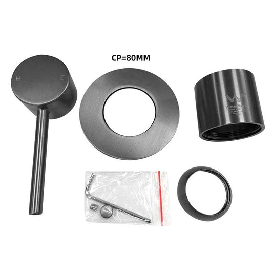 LUCID PIN Gun Metal Wall Mixer with 80MM Cover Plate Trim Kit  Only (match CLPM)