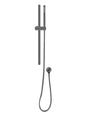 Round Gun Metal Grey Stainless Steel Rail with Handheld Shower,Fixed Wall Connector Set