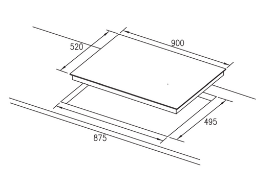 900mm Electric Induction Cooktop with Bevelled Edged,Touch Slider Controls