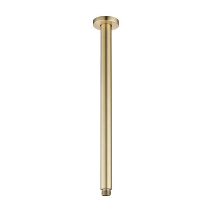 400mm Light Brushed Brass Ceiling Shower Arm