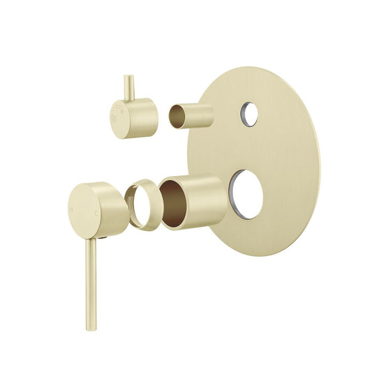 LUCID PIN Series Light Brushed Brass Diverter Mixer Trim Kit (match CLPD)