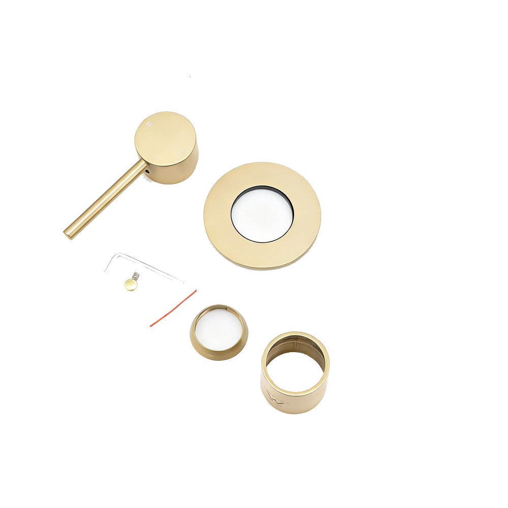 LUCID PIN Light Gold Wall Mixer with 80MM Cover Plate Trim Kit  Only (match CLPM)