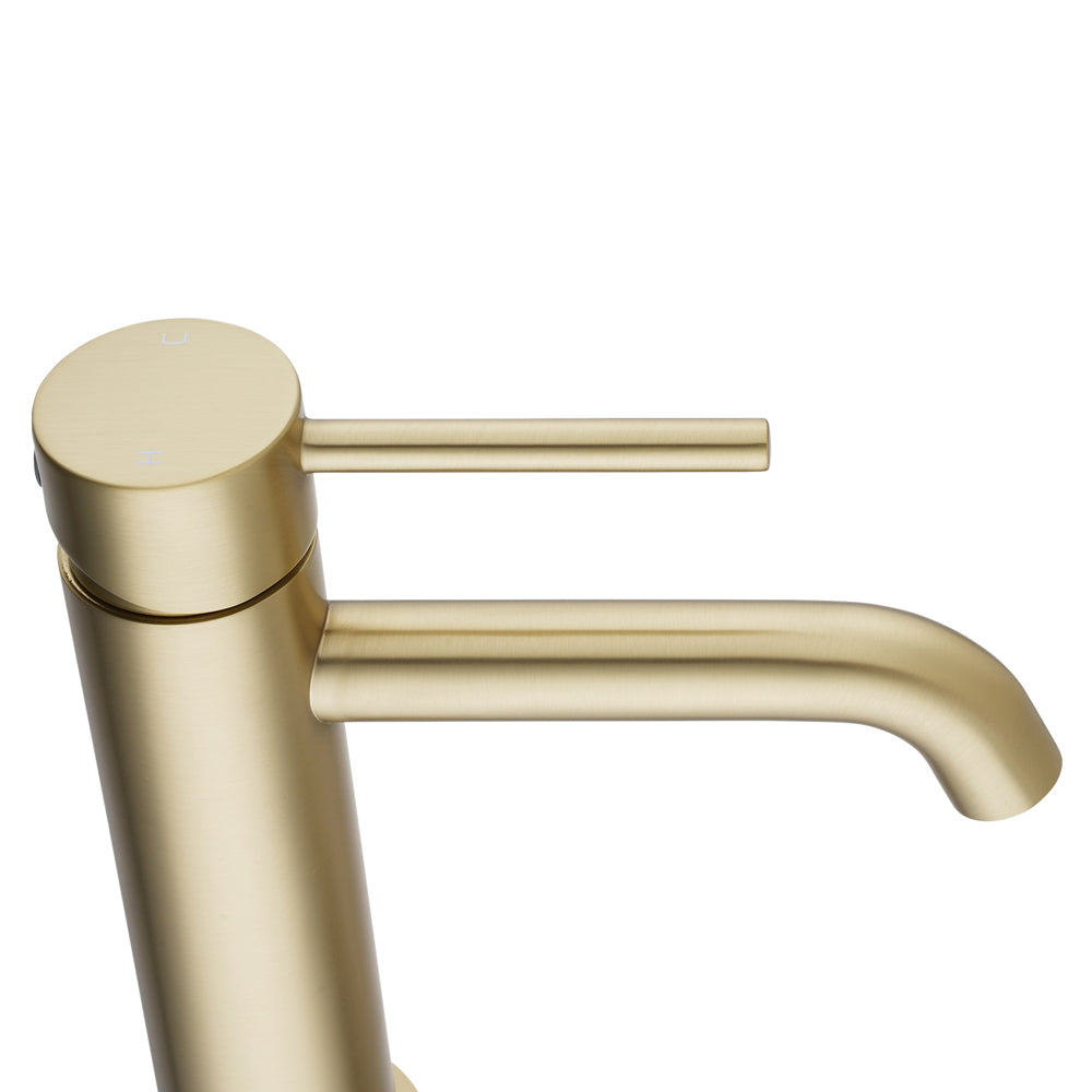 LUCID PIN - Light Brushed Brass Basin Mixer