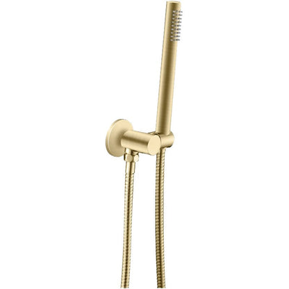 Light Brushed Brass Shower Rail with Handheld Shower