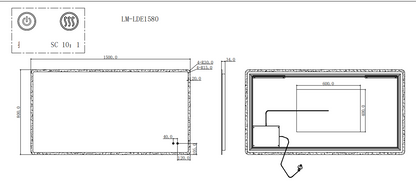 1500x800mm Curved Rim Rectangle 3 Color Lighting LED Mirror Touch Sensor Switch Defogger Pad Wall Mounted Vertical or Horizontal