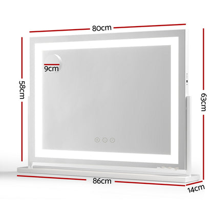 Mirror 80x58cm 360～ Rotatable Vanity Mirror with Lights Bright Light Strip Adjustable