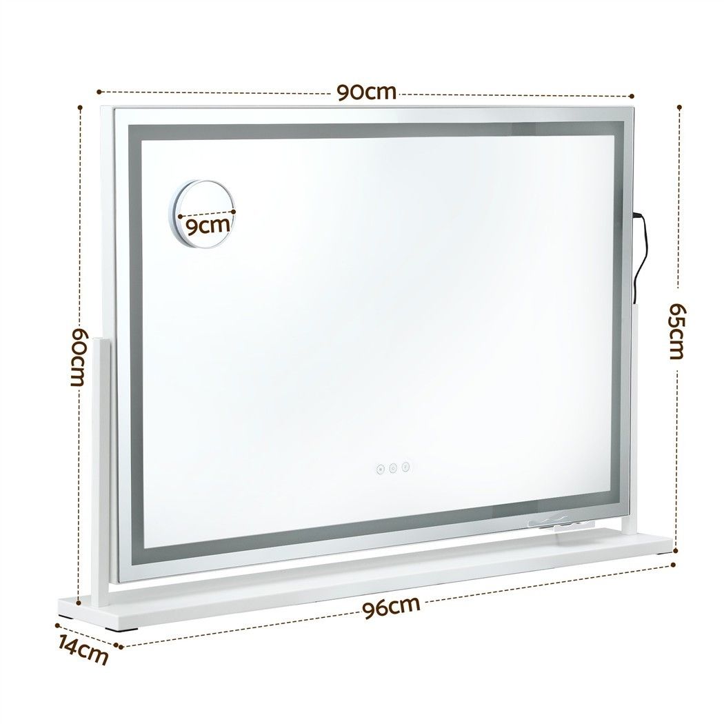 90x60cm Makeup Mirror 360 degree Rotatable Vanity Mirror 10x magnifing