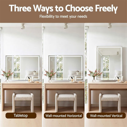 90x60cm Makeup Mirror 360 degree Rotatable Vanity Mirror 10x magnifing