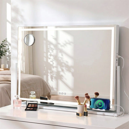 90x60cm Makeup Mirror 360 degree Rotatable Vanity Mirror 10x magnifing