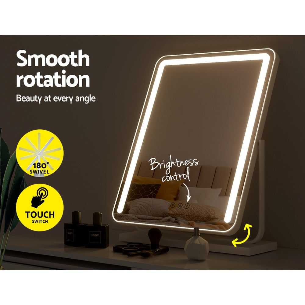 Mirror 40x50cm Hollywood Vanity with LED Light Strip Rotation