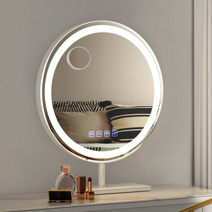 Mirror 40x40cm Hollywood Vanity with LED Light Tabletop Round