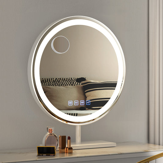 Mirror 40x40cm Hollywood Vanity with LED Light Tabletop Round