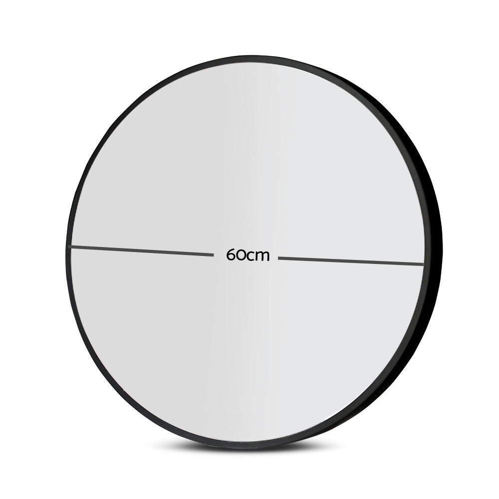2 Wall Mirror Makeup 60cm Home Decor Framed Mirrors Bathroom Round Black