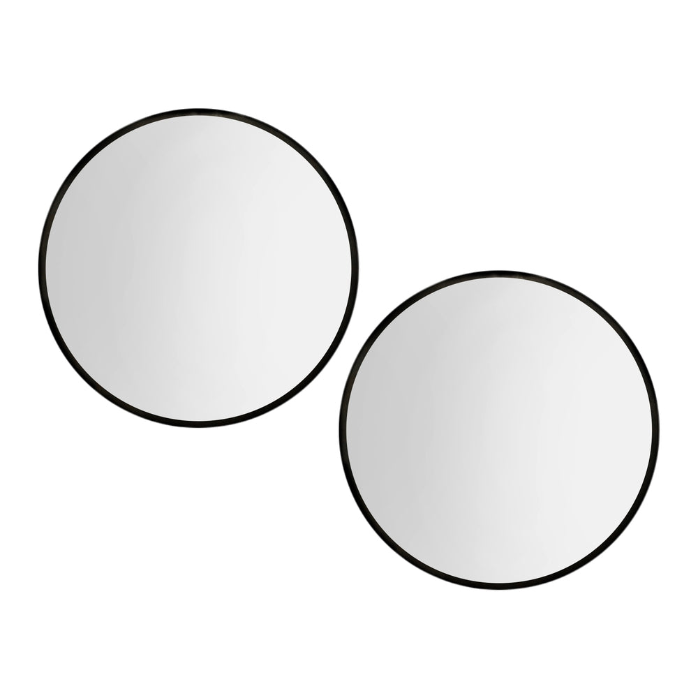 2 Wall Mirror Makeup 80cm Home Decor Framed Mirrors Bathroom Round Black