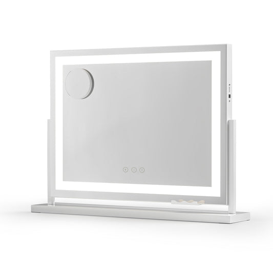 Mirror 58x46cm 360～ Rotatable Vanity Mirror with Lights Bright Light Strip Adjustable