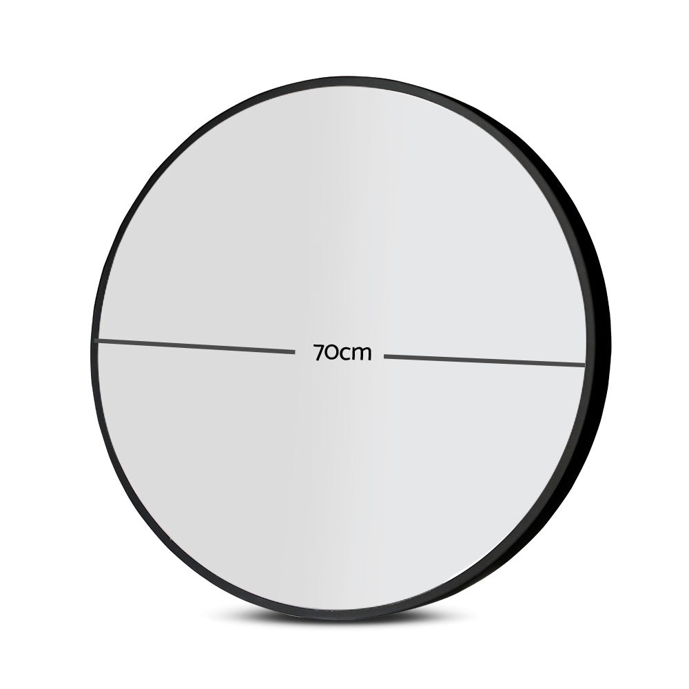 Wall Mirror Makeup 70cm Home Decor Framed Mirrors Bathroom Round Black