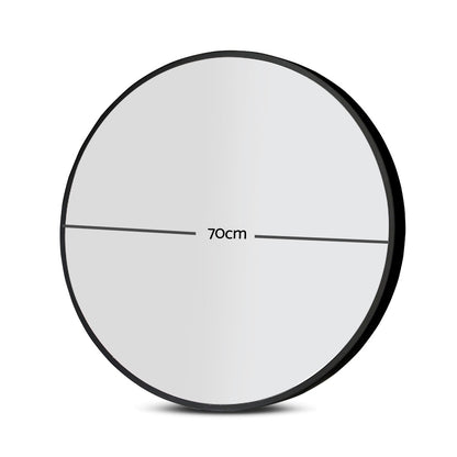 Wall Mirror Makeup 70cm Home Decor Framed Mirrors Bathroom Round Black