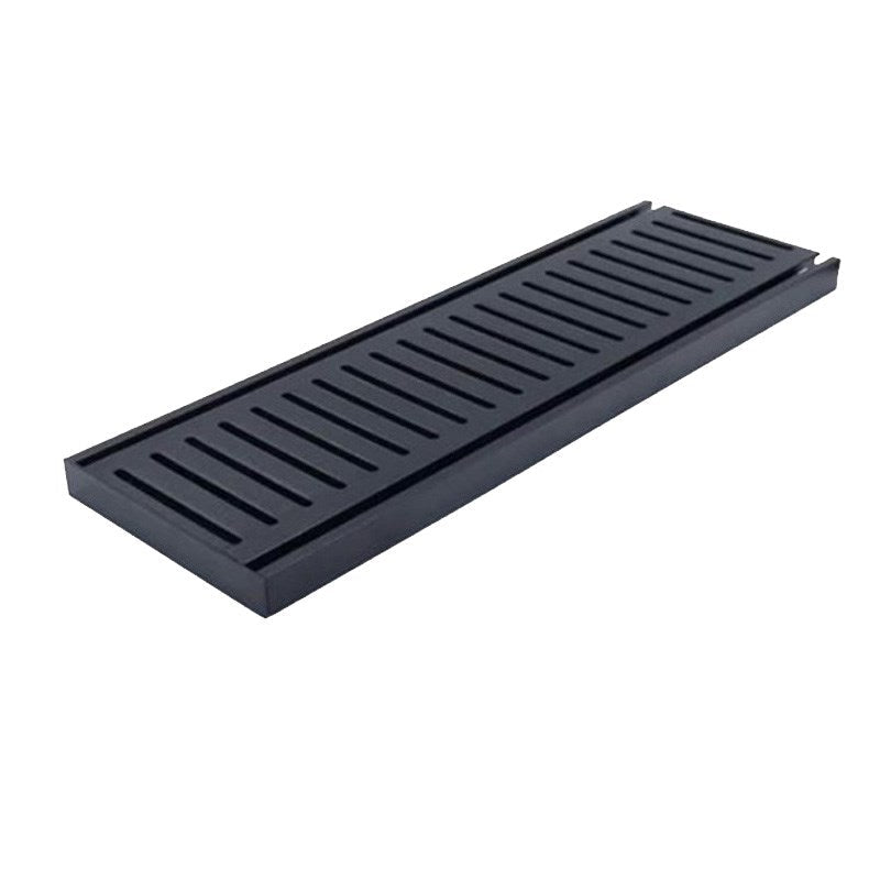 Muses Aluminium Brushed Black Ezy Flow Floor Grate 300 X 100  14 mm