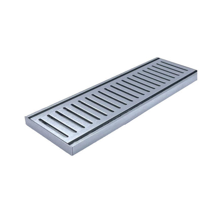 Muses Aluminium Brushed Silver Ezy Flow Floor Grate 300 X  100 X  14 mm