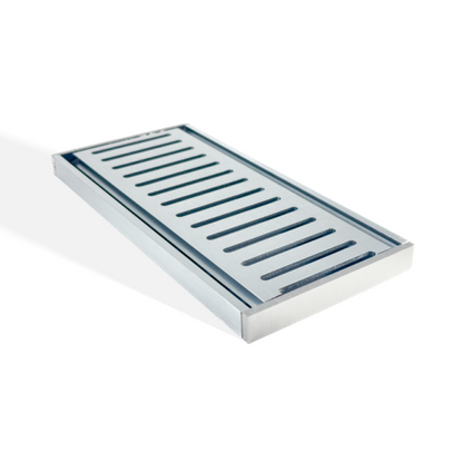 Muses Aluminium Brushed Silver Ezy Flow Floor Grate 300 X  100 X  14 mm