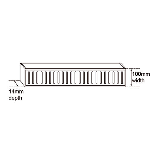 Muses Aluminium Brushed Gold Ezy Flow Floor Grate 300 * 100 * 14 mm