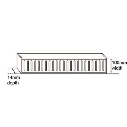 Muses Aluminium Brushed Black Ezy Flow Floor Grate 300 X 100  14 mm
