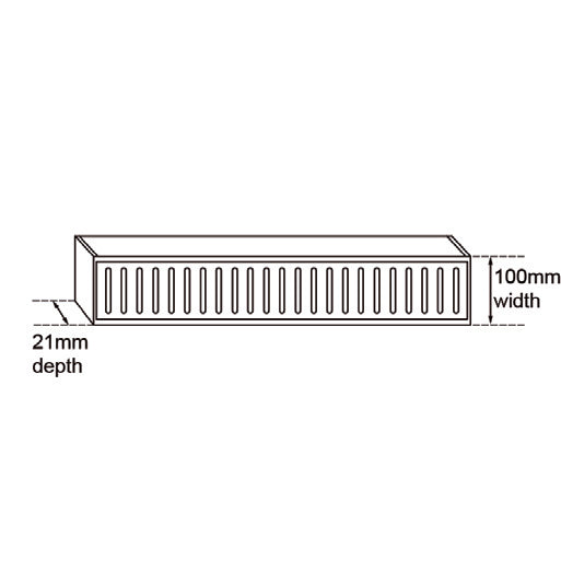 Muses Aluminium Gunmetal Ezy Flow Floor Grate 300 * 100 * 21mm