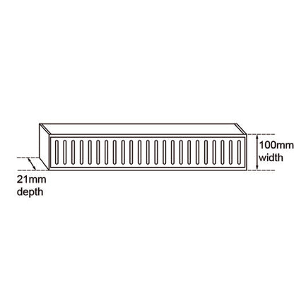 Muses Aluminium Brushed Black Ezy Flow Floor Grate 300 * 100 * 21 mm