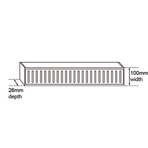 Muses Aluminium Brushed Gold Ezy Flow Floor Grate 300 * 100 * 26mm