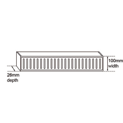 Muses Aluminium  Gunmetal Ezy Flow Floor Grate 300 * 100 * 26mm