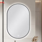 600 X 900MM OVAL SHAPE GUN METAL FRAMED CARYSIL LED MIRROR