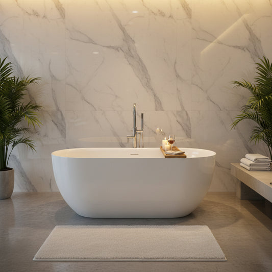 1700 x 780 x 600 mm Bathtub Freestanding bath Acrylic GLOSSY White Bathtub NO Overflow
