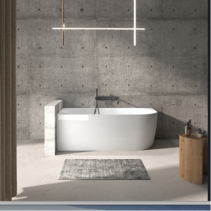 1500x750x580mm Bathtub Left Corner Acrylic GLOSSY White Bathtub NO Overflow