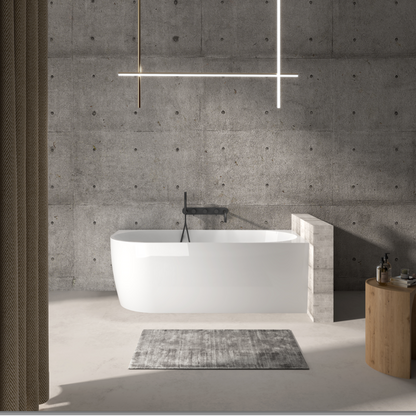 1500x750x580mm Right Corner bathtub Acrylic GLOSSY White Bathtub NO Overflow