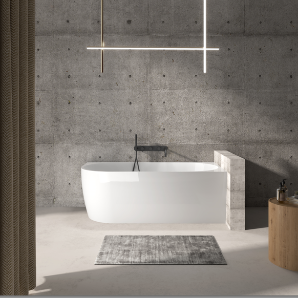 1700x800x600mm Right Corner bathtub Acrylic GLOSSY White Bathtub NO Overflow