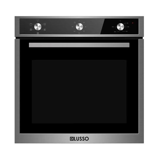 600mm 82L Dilusso Black/Stainless Glass 5 Functions With Mechanical Timer Electric Oven