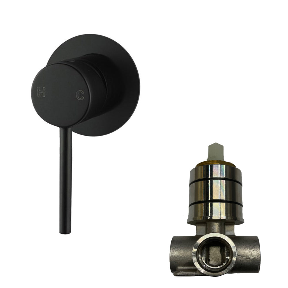 LUCID PIN - Black Wall Mixer （ 80MM Cover Plate ）
