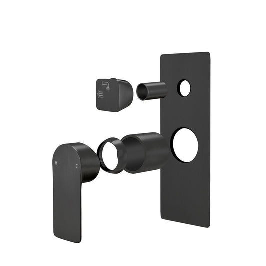 VOG Series Black Wall Mixer with Diverter Trim Kit(match CLPD)